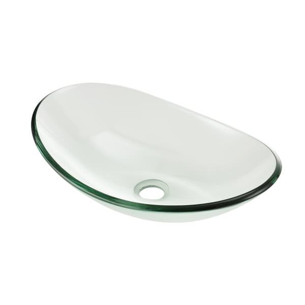 [neu.haus]® Tvättställ / Handfat för bänkskiva-47x30,5x13cm-utan blandarhål-transparent