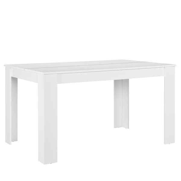 [en.casa]® Matbord Nora-140x90x77cm-vit-för 6 personer