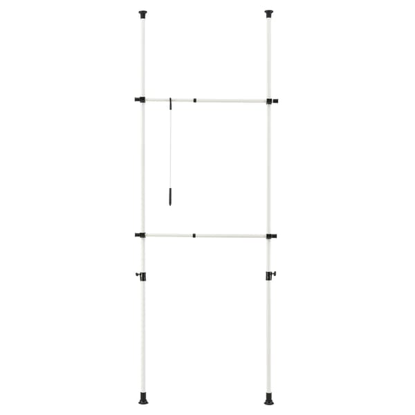 [en.casa]® Teleskooppinen vaatetanko, metalli, muovi 110 - 305 x 75 - 115 cm valkoinen