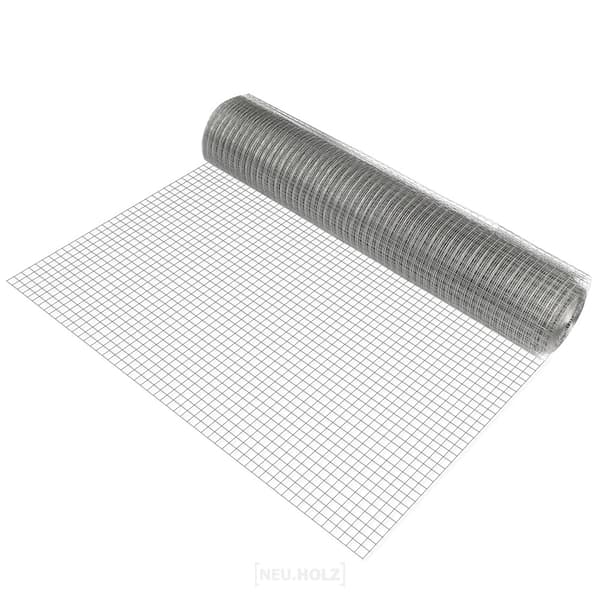 [pro.tec]® Trådnät-100cmx25m-förzinkat stål-silver / grå