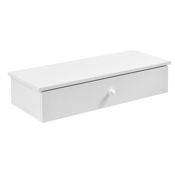 [en.casa]® Vägghylla med förvaring-60x24x12,6cm-vit