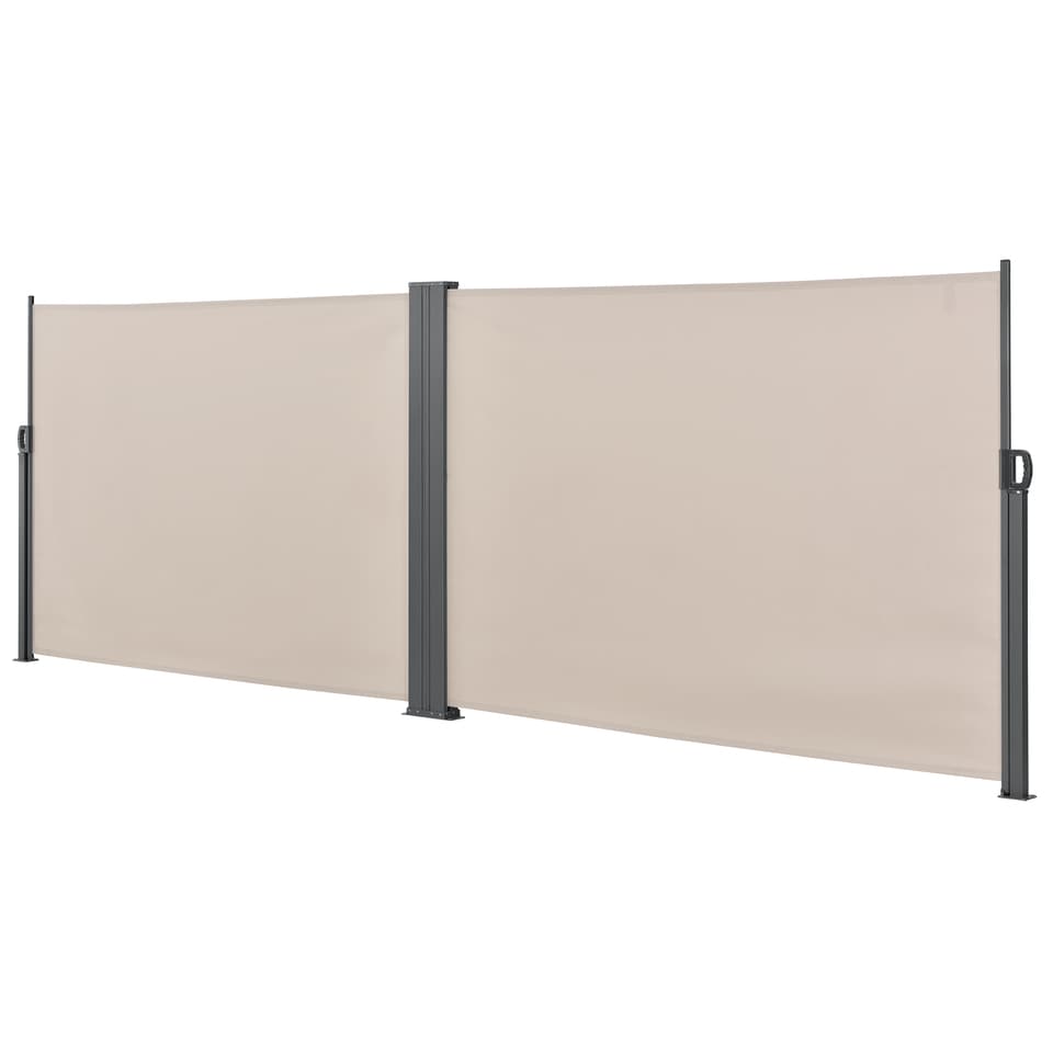 [pro.tec]® Dobbelt sidemarkise - pulverlakeret stål - vejrbestandig - 300x300x180cm - sandfarvet