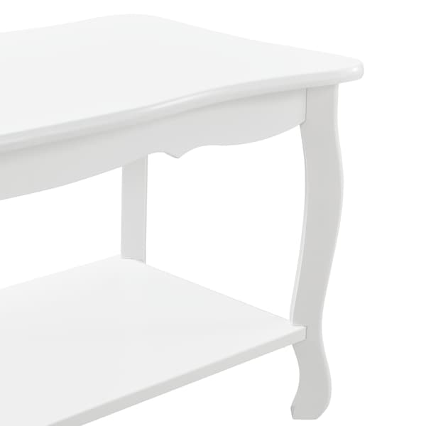 [en.casa]® Soffbord-vintage-shabby chic stil-87,5x40x42cm-vit-ben i furu