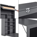 Miniatyrbillede 5 af 6: [en.casa]® Vægmonteret klapbord med tavle - 156x50x91,5cm - MDF - kork - mørkegrå
