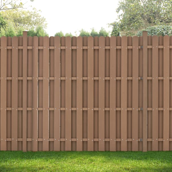 [neu.holz]® Hegn WPC - 11 lægte - 185 cm x 747 cm - brun