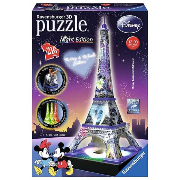 Ravensburger 3D Pussel, Disney Eiffeltornet under Natten 216 bitar