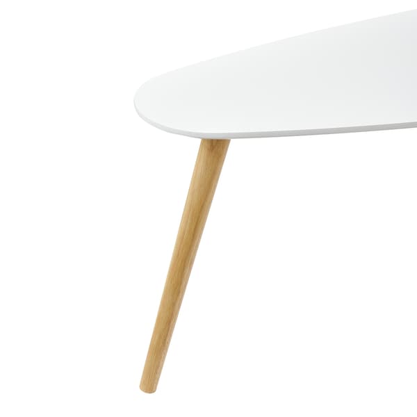 [en.casa]® Soffbord / Sidobord Langesund set 2-45,5x80x40cm-40,5x68x36cm-furu-MDF, matt, lackerad-vit