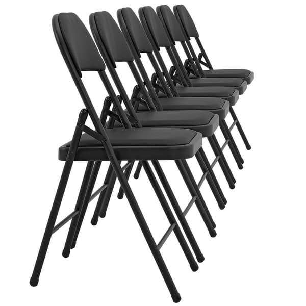 [pro.tec]® Kontorsstol/Konferensstol-set 6-Svart-46x80x50cm