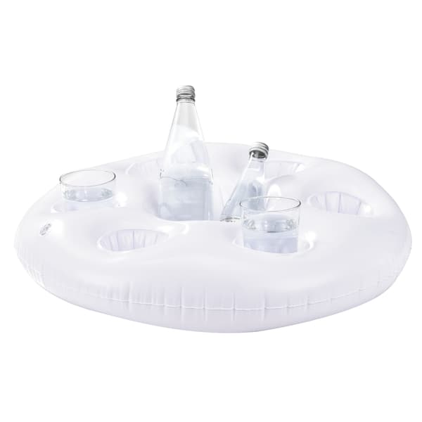 [casa.pro]® Uppblåsbar pool-bar med drickhållare-60cmx11cm-plats för 7 glas-vit