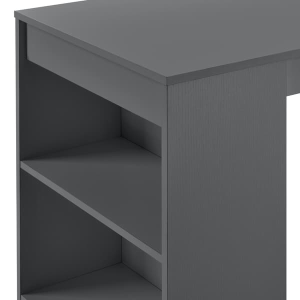 [en.casa] Elegant barbord med 3 hyllor-110x50x103cm-mörkgrå