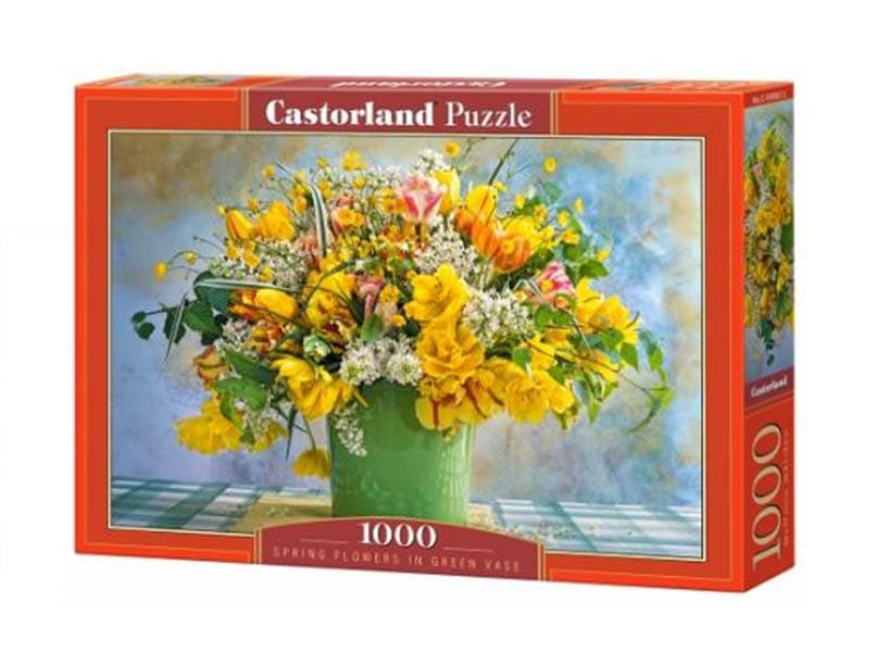 Castorland Pussel - Vårblommor i grön vas 1000 Bitar