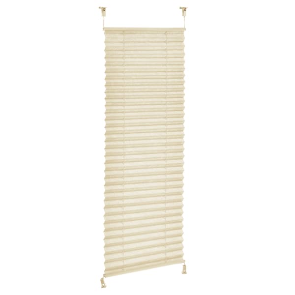 [neu.haus]® Plisségardin - 40x125 cm - beige - solbeskyttelse - uden at bore