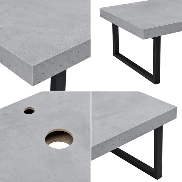 [neu.haus] Bänkskiva till badrum-kan väggmonteras-100x45x30cm-metall-melaminbelagd spånskiva-matt svart-betongkänsla
