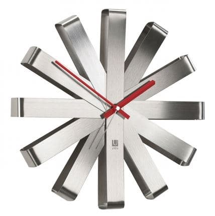 Umbra - Ribbon Steel - Veggklokke