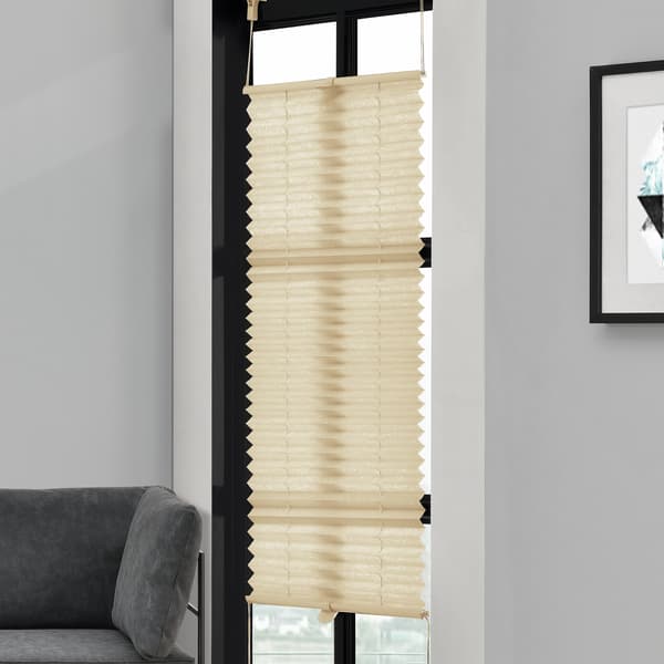 [neu.haus]® Plisségardin - 50x100 cm - beige - solbeskyttelse - uden at bore