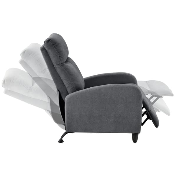 [en.casa] ® Relax lænestol Cleo-polstret-102x60x92cm-siddehøjde: 46 cm-tekstil-metal-mørkegrå-sort-justerbar ryg
