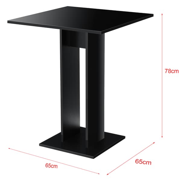 [en.casa] Matbord-Köksbord Lindesnes-65x65x78cm-melaminbelagd spånskiva-svart högglans