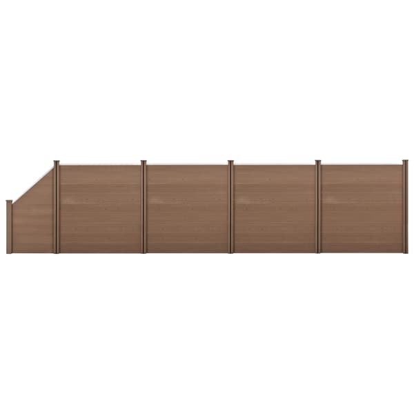 [neu.holz]® WPC Hegn sæt med stolpe: firkantet, skrå - 183x799cm - brun