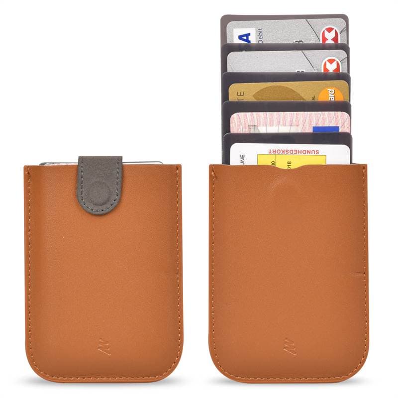 Premium Ultra Slim læder kortholder med magnet lukning, 6 kort