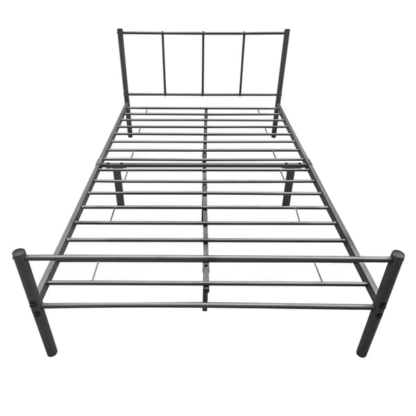 [en.casa]® Sängstomme Laos i metall inkl. ribbotten-200x140cm-stål-mörkgrå matt-reptålig