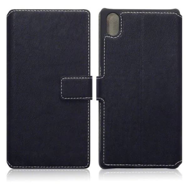 Mobilväska Xperia Z5 Leather Black Slim