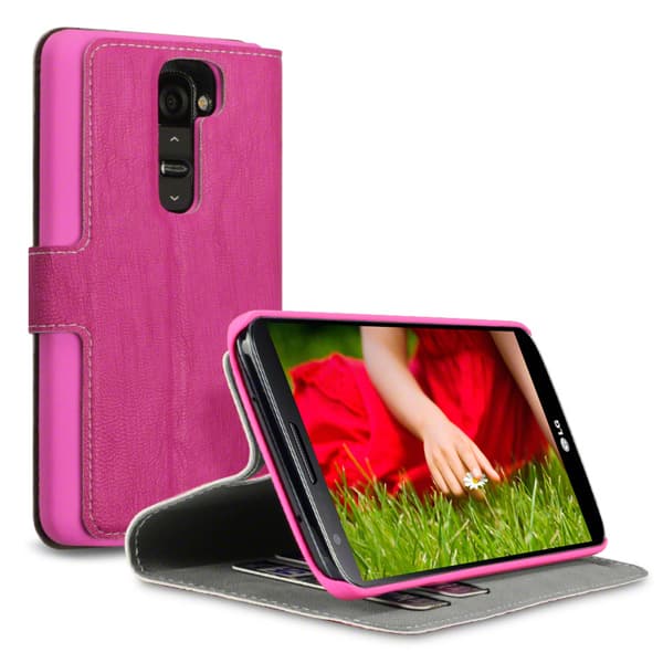 Mobilväska LG G2 Leather Pink Slim