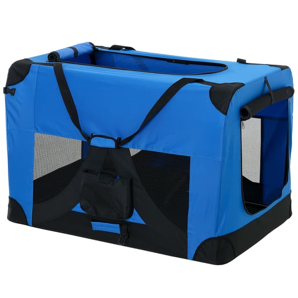 [pro.tec]® Hunde transporttaske/hundebur - M  60 x 42 cm - blå