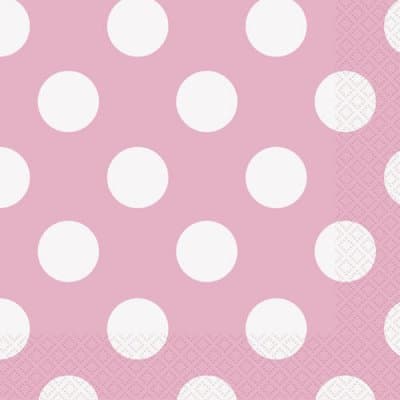 Servetter Rosa/Vit Prickiga