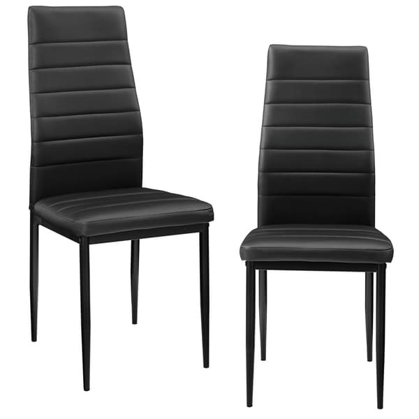 [en.casa]® Pehmustettu tekonahka tuoli - 2 kpl / setti - 96 x 43 cm - musta