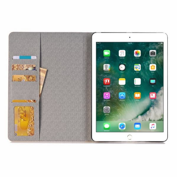 Plånboksfodral iPad Air / Air 2 - Krokodilmönster (Svart)