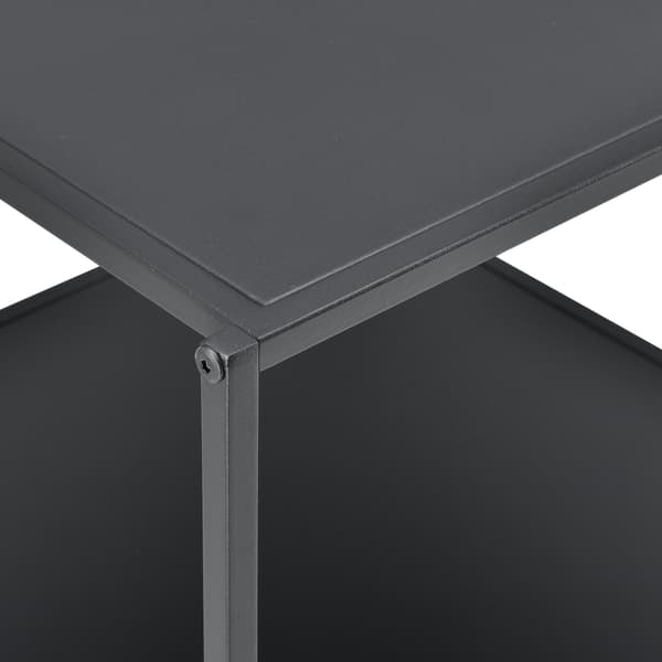 [en.casa]® Sängbord-Soffbord-51x53x51cm-svart matt-metall