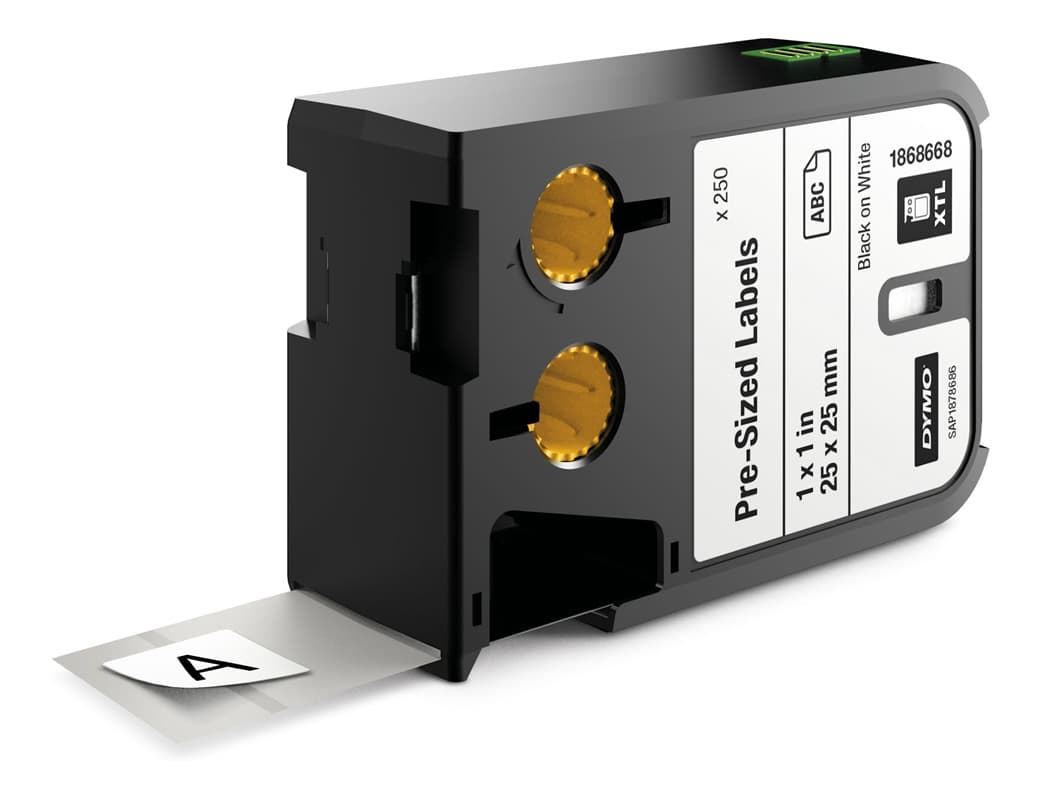 DYMO XTL kestävä tarra, 12x25mm, 250kpl, musta valk. taustalla