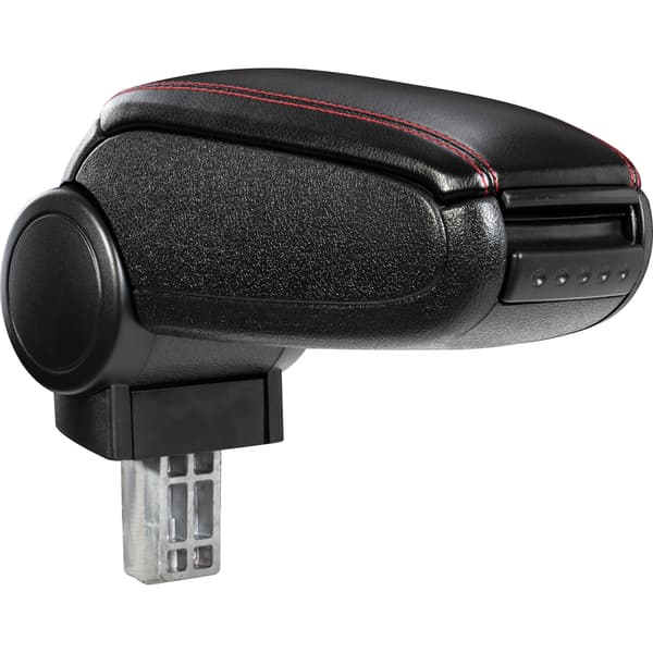 [pro.tec]® Armlæn til Alfa Romeo MiTo (2008-) - kunstlæder - sort med rød søm
