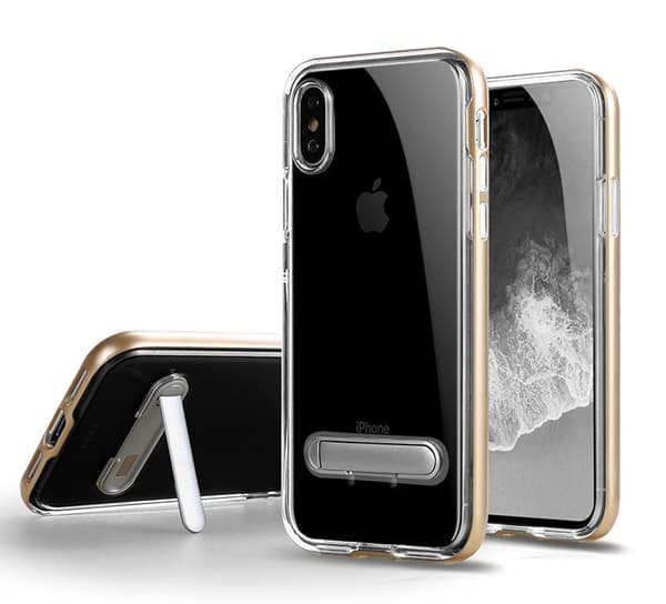 TPU Case med telefonställ + 2st skärmskydd iPhone X/XS