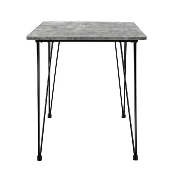 [en.casa]® Matbord med spännben-120x70x75cm-stål-MDF-betongkänsla / svart-plats för 4