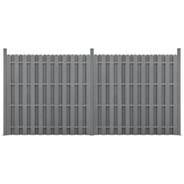 [neu.holz]® Hegn WPC - 11 lægte - 185 cm x 376 cm - grå