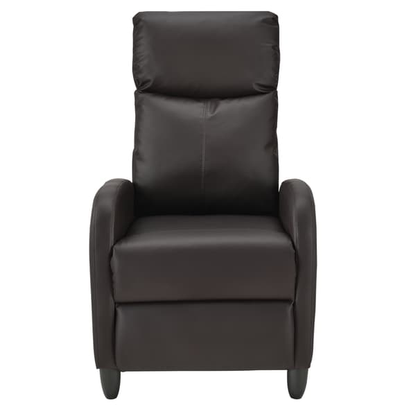 [en.casa] ® Relax lænestol Cleo-polstret-102x60x92cm-siddehøjde: 46 cm-PU kunstlæder-metal-brun-sort-justerbar ryg