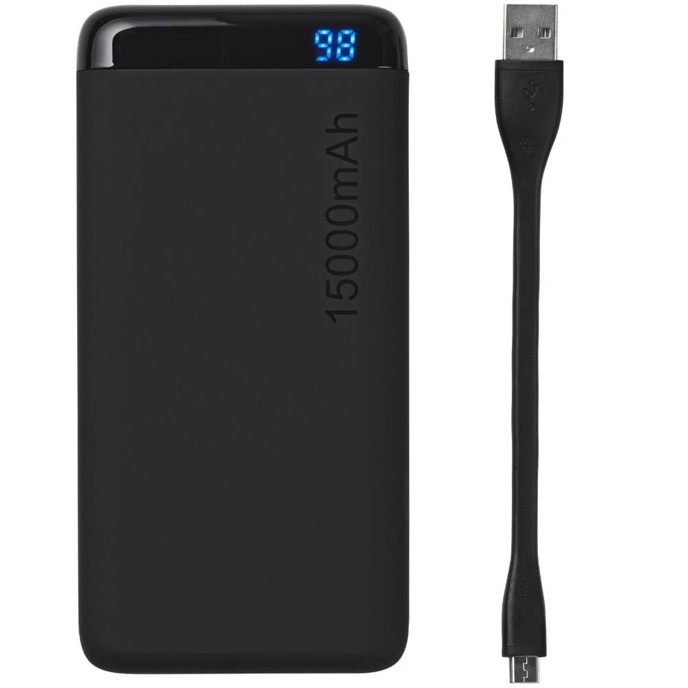 eSTUFF 15000 mAh powerbank med LED display, Grå