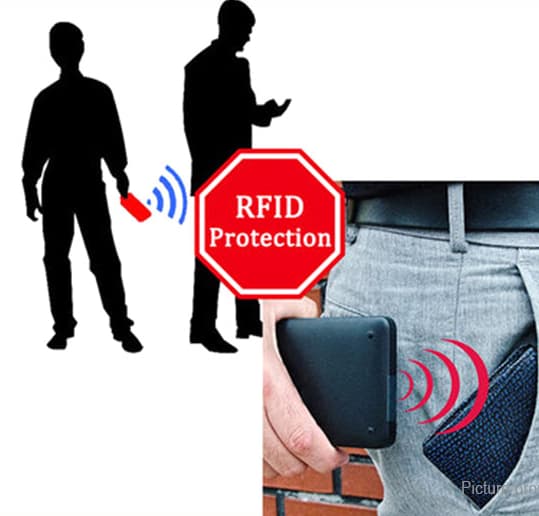 Smart Card holder stikker 5 kort - RFID Sikker (rød) -signalblockering