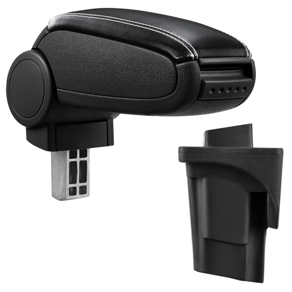 [pro.tec]® Armlæn til Seat Leon 1P (2005–2012) - kunstlæder - sort med hvid søm