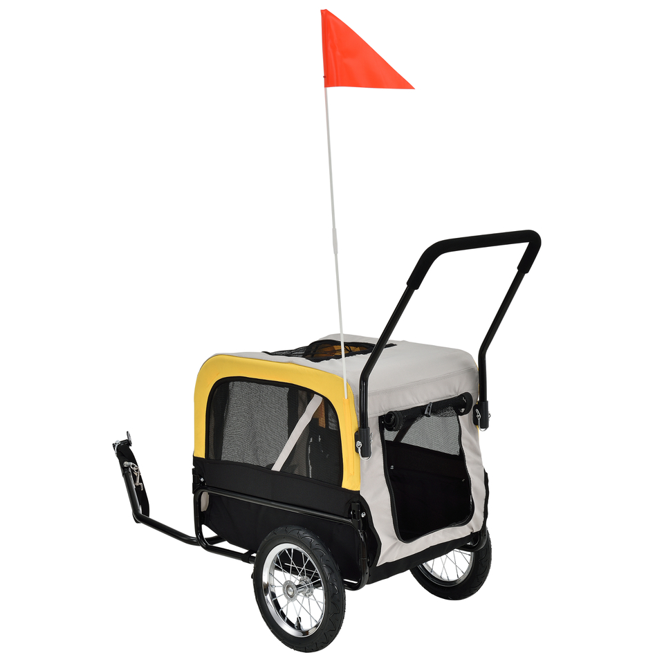 Pro Tec Hundetrailer Cykelanhaenger Gra Gul Sort 107 X 56 X