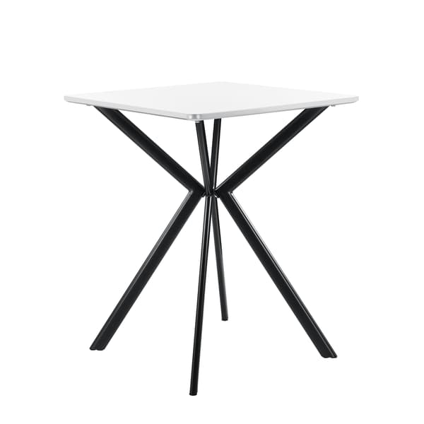 [en.casa]® Valkoinen ruokapöytä MDF-levy, jauhemaalattu metalli 60cm x 60cm x 75cm