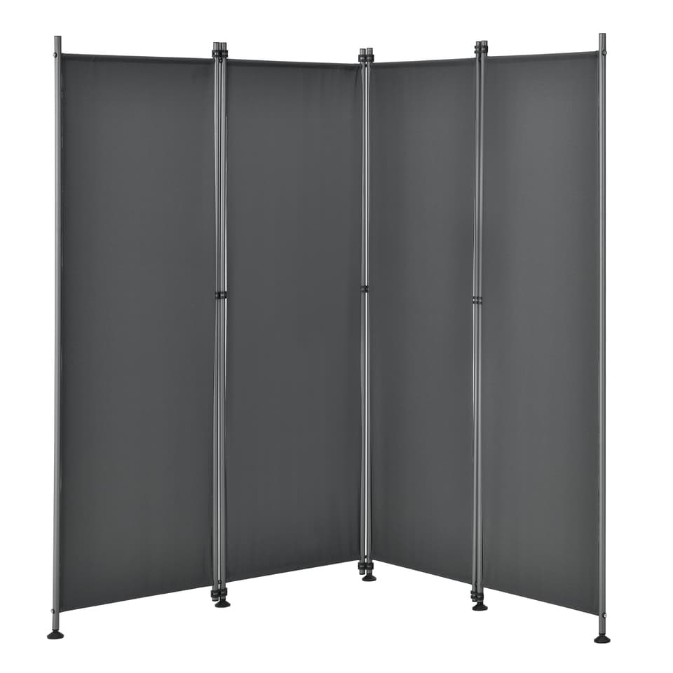 [pro.tec]® Inskynsskydd-4 paneler-215x170cm-grå-pulverlackerad stål-väderbeständig