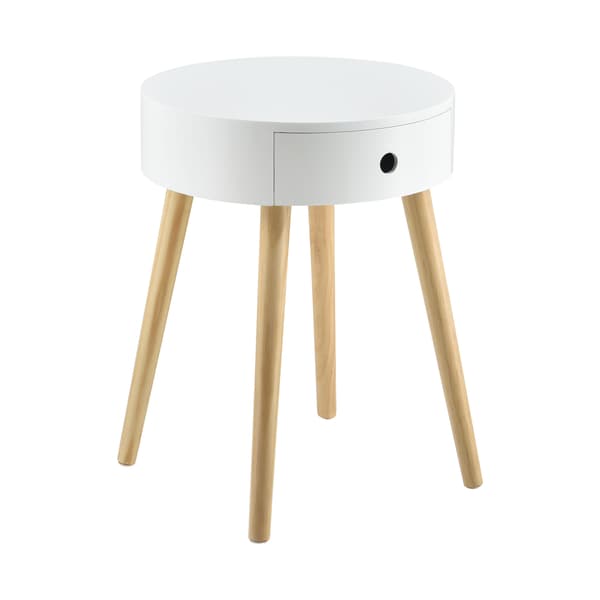 [en.casa] Stapelbart sängbord-sideboard med låda-rund-furu-50x38x38cm-MDF-furu-vitlackerad