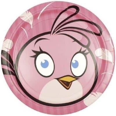 Små Papperstallrikar Rosa Angry Birds 8-pack