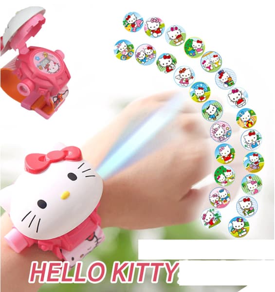 Hello Kitty klocka med projector funktion- 24st Bildspel