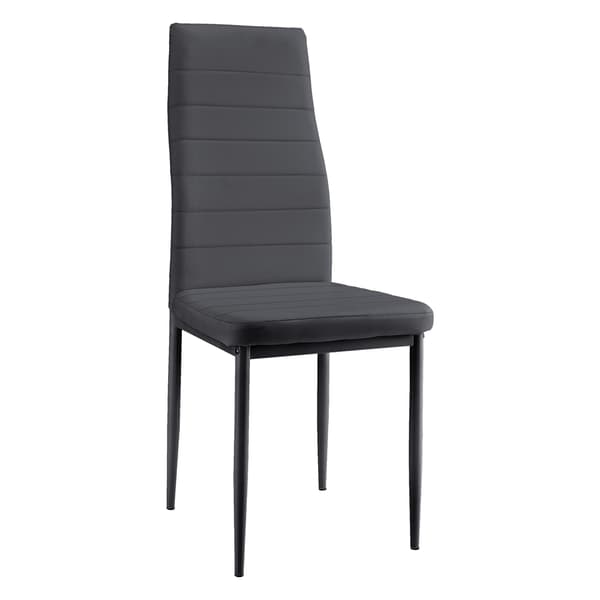 [en.casa]® Moderni ruokailuryhmä - pöytä + 6 tekonahkaa tuolia (harmaa)