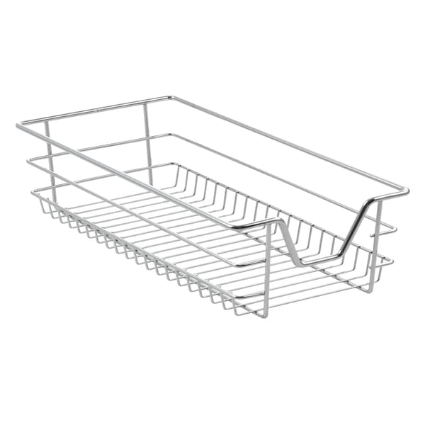 [en.casa]® Trådback med teleskopiska utdragsskenor-set 2-37x44x14cm-förkromad metall-silver-max.belastning 20 kg