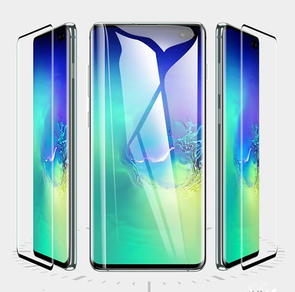 Heltäckande härdat glas till Samsung Galaxy S10