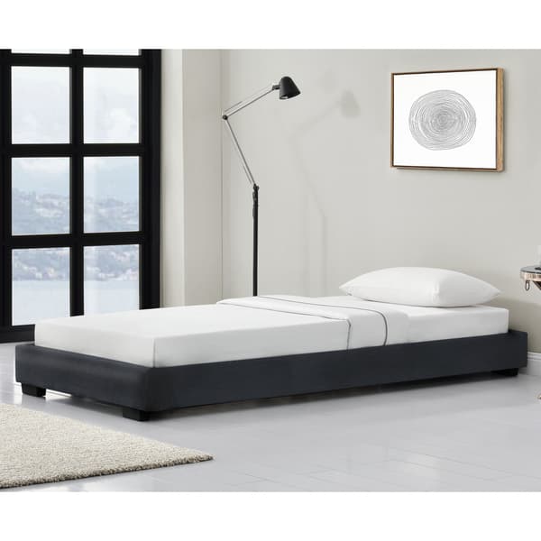Corium® Klädd sängstomme Linnéa inkl. ribbotten-200x90cm-MDF-konstläder-svart